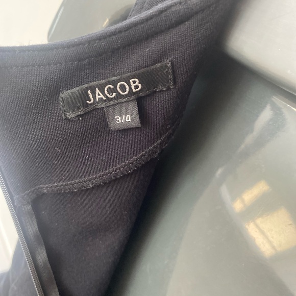 Jacob Blue Sheath Midi Dress Sleeveless Scoop Neck/ woman’s size 3/4 - Picture 7 of 15